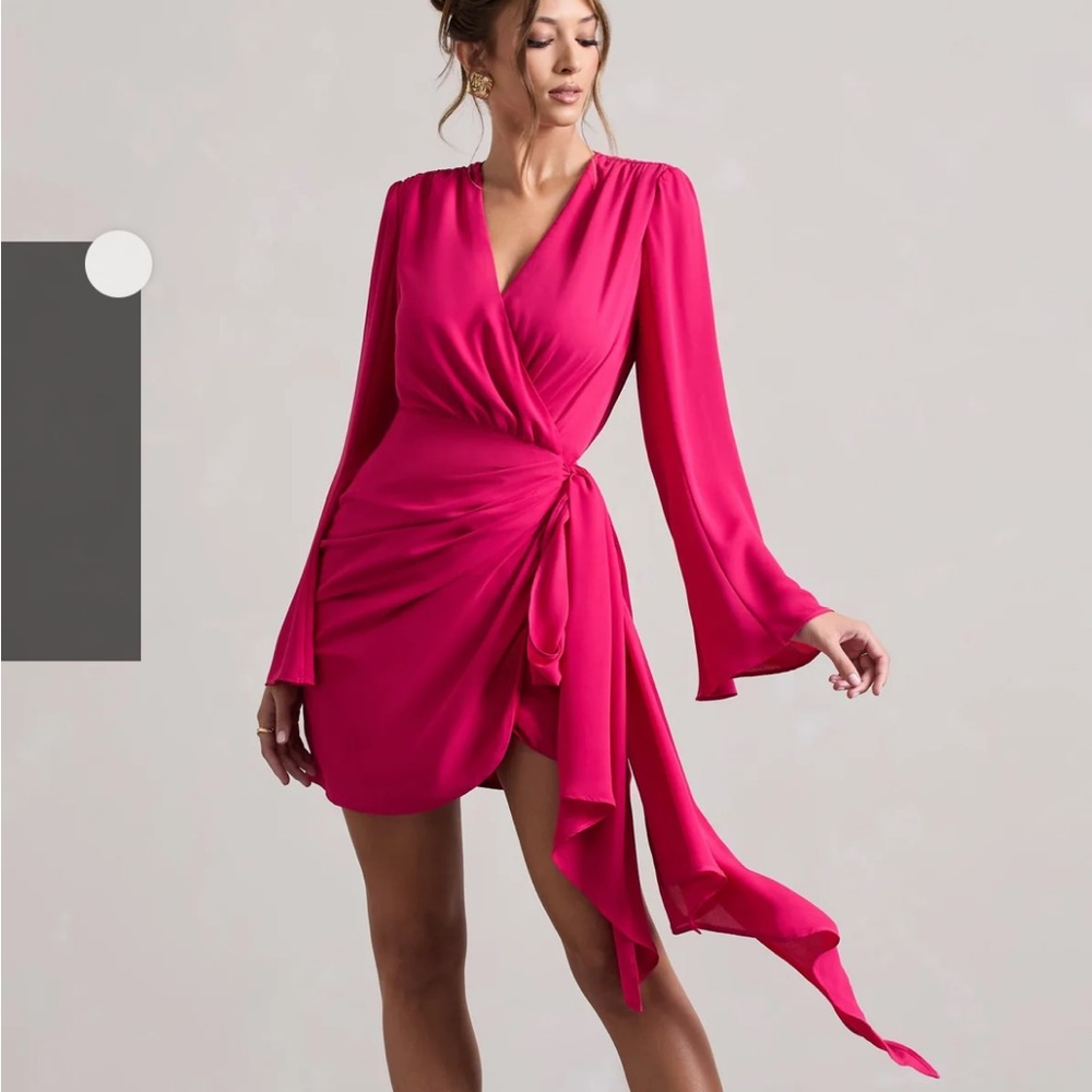 Club London dark pink wrap dress